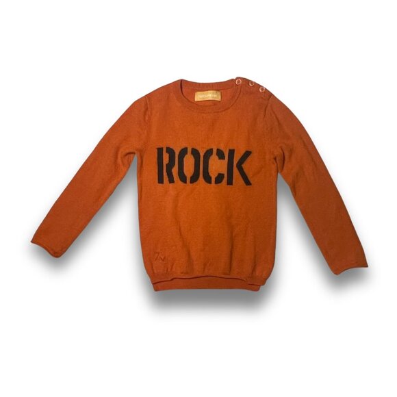 Zadig & Voltaire Kids Rock Sweater 4Y Orange Wool & Cashmere Blend Crewneck Butt - Picture 2 of 8